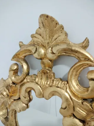 Espejo Cornucopia Madera Pan de Oro Antiguo