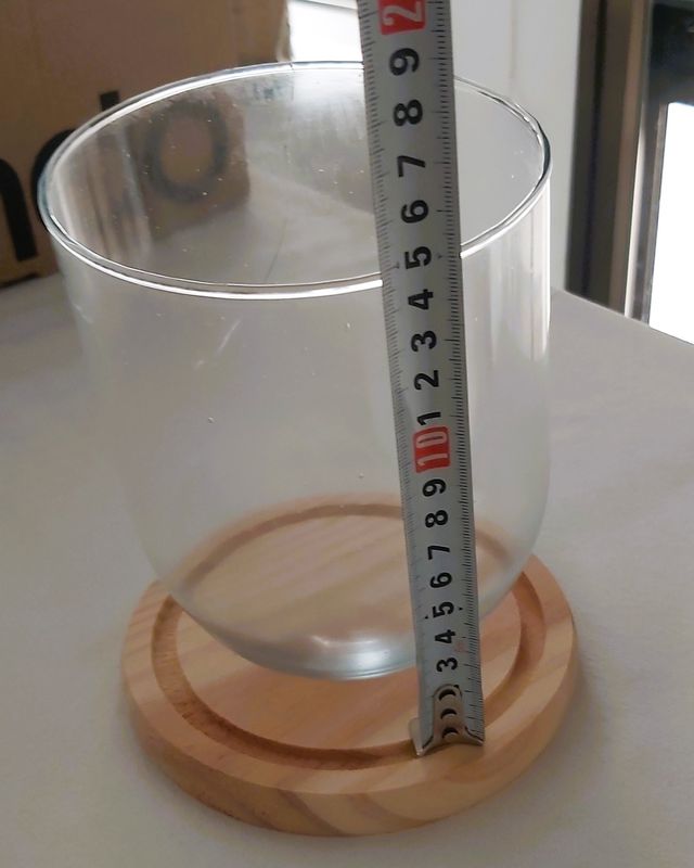 Cúpula cristal con base madera