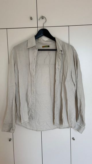 Camisa Beige Manga Larga Mezrena