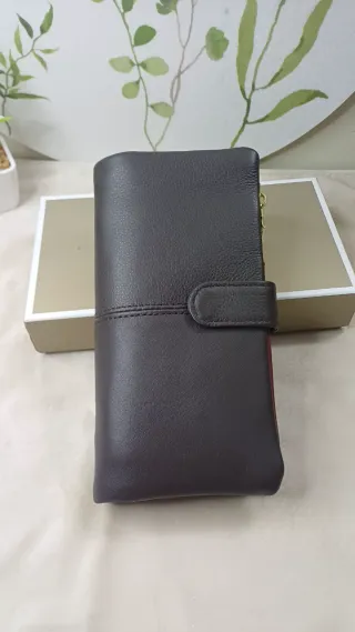 Cartera Monedero Piel Marrón