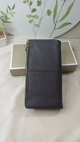 Cartera Monedero Piel Marrón