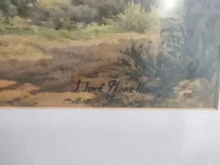 Cuadro acuarela paisaje rural