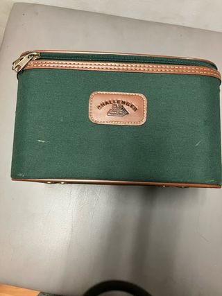 Bolsa de cosméticos vintage Challenger verde y mar