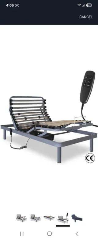 Cama articulada eléctrica con mando
190x90