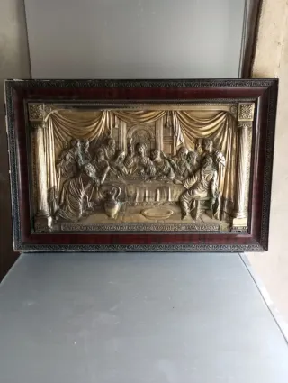 Antigua Última Cena Relieve Marco
