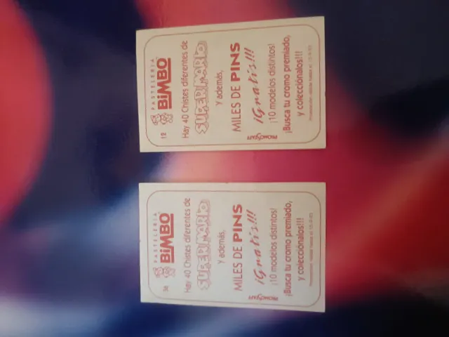 2 Cromos Super Mario Bros Bimbo 1993