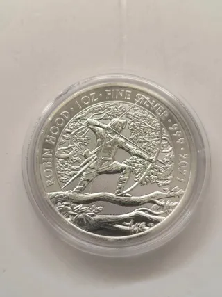 Onza de Plata Fina 2021 Robin Hood