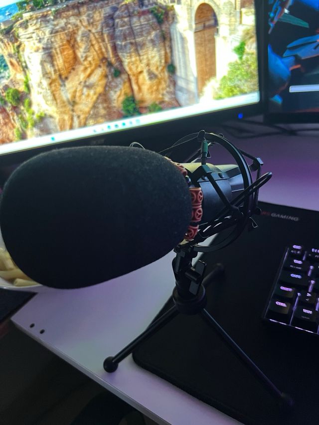 Micrófono de condensador con soporte