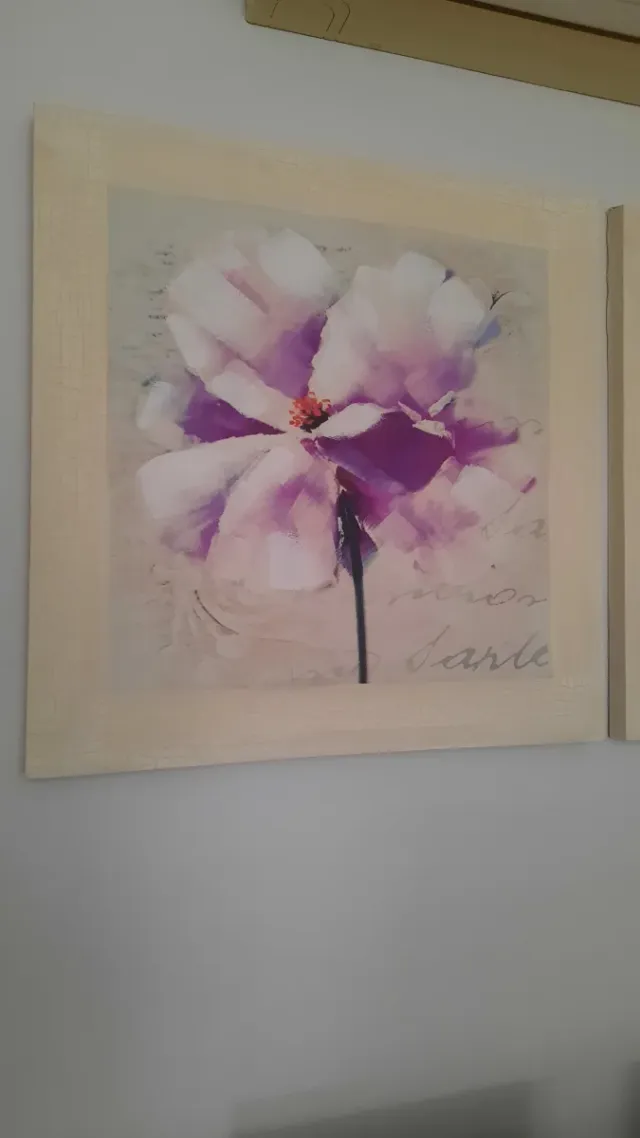 Lienzo 60x60 Flor Rosa y Morada