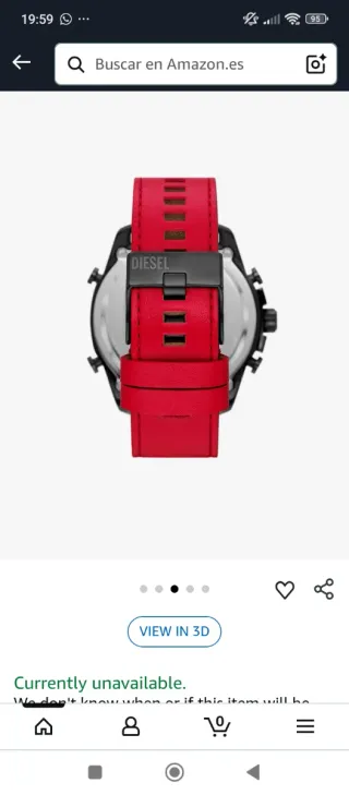 Reloj Diesel Correa Roja y Plata