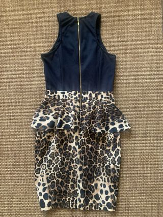 Vestido Suite Blanco Talla S Animal Print