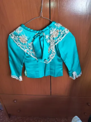 Traje Fallera Niña Verde Flores 3-6 años