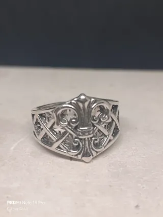 Anillo hombre plata S925 "Flor de Lis" Abierto 319