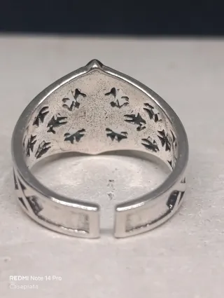 Anillo hombre plata S925 "Flor de Lis" Abierto 319