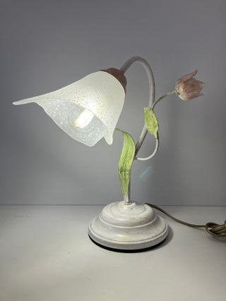 Lampada tavolo metallo verde/rosa