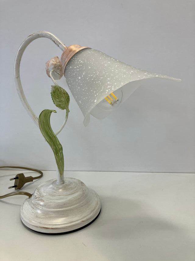 Lampada tavolo metallo verde/rosa