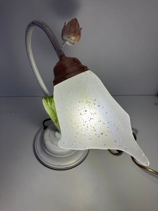 Lampada tavolo metallo verde/rosa