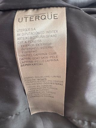 Americana Uterqüe Piel Cabra Negra