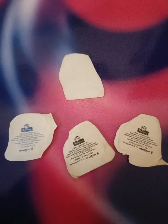 3 cromos los pitufos Matutano