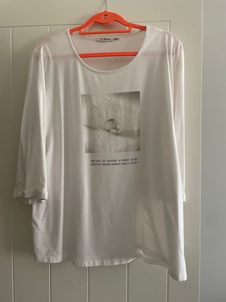 Camiseta Punto Roma manga 3/4 blanca