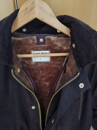 Abrigo encerado Silbon Marrón,estilo Barbour...
