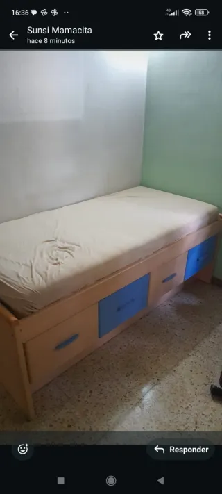 Cama con cajones y colchón