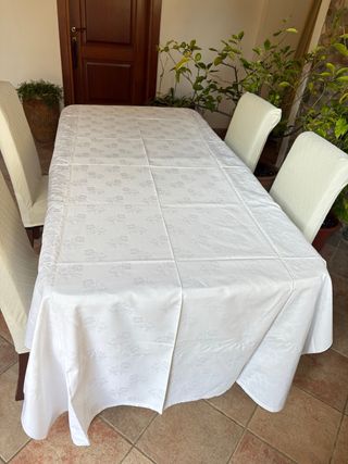 Tovaglia in cotone damascato vintage