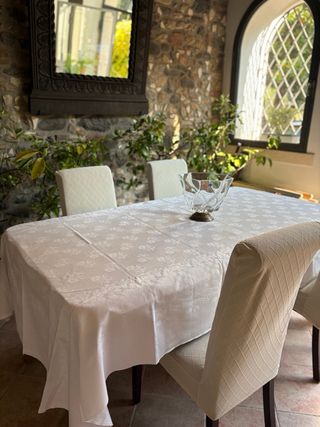 Tovaglia in cotone damascato vintage