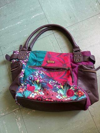 Bolso Vintage Desigual Multicolor y Marrón NUEVO