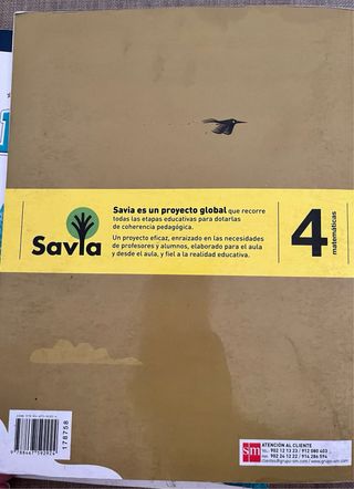 Cuaderno de matemáticas. 4 Primaria. Savia