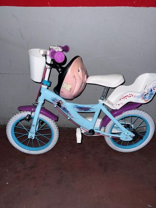 Bicicleta Frozen Niña con Casco y Cesta