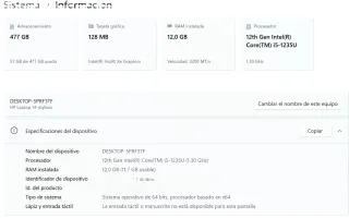 HP Laptop 14" FHD – i5 12ª Gen | 12 GB RAM | 477GB