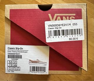 Zapatillas Vans Slip-On Cuadros Beige/Blanco