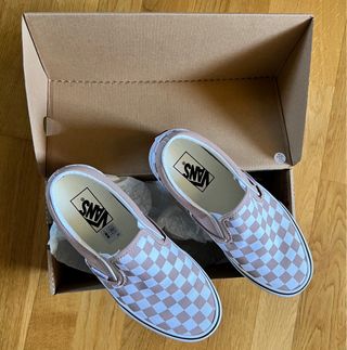 Zapatillas Vans Slip-On Cuadros Beige/Blanco