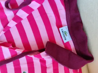 Polo Lacoste Rayas Fucsia y rosa,  Manga Larga
