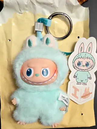Portachiavi Labubu Peluche Azzurro