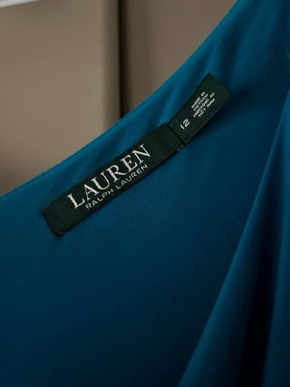 Vestido fiesta Ralph Lauren azul con pedrería