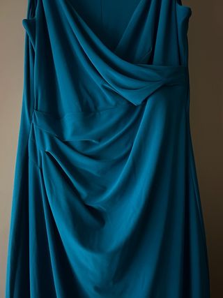 Vestido fiesta Ralph Lauren azul con pedrería