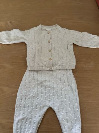 Conjunto punto H&M beige 1-2 meses