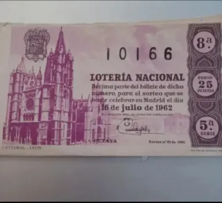 Decimos lotería años 70 y 80