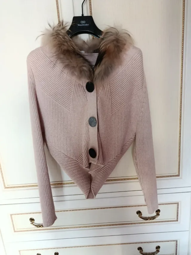 Cardigan Fracomina con pelliccia