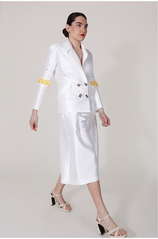 Traje blanco 2 piezas