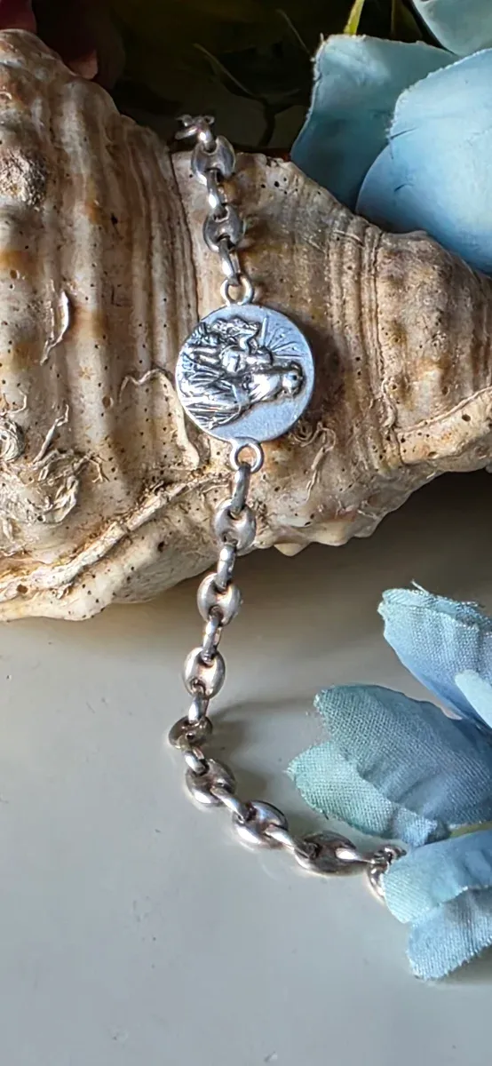 Pulsera Escapulario Plata años 80