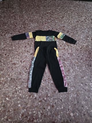 Completo bimba nero con paillettes