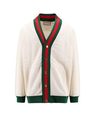 Sudadera Gucci Blanca con Rayas Verdes y Rojas
