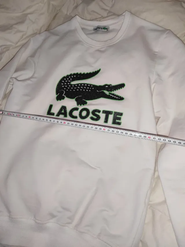 Sudadera Lacoste Blanca Cocodrilo Verde