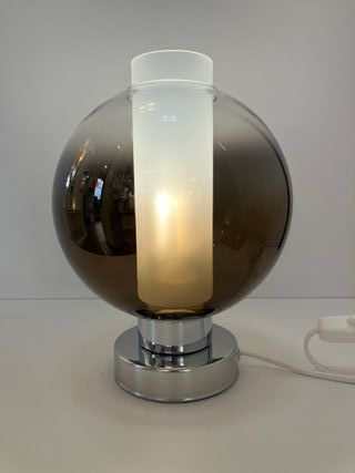 Lampada tavolo vetro sfera bronzo