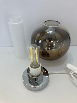 Lampada tavolo vetro sfera bronzo