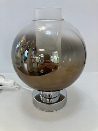Lampada tavolo vetro sfera bronzo