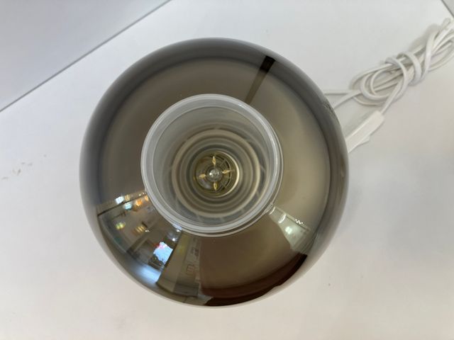 Lampada tavolo vetro sfera bronzo